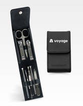 Nethers Voyage 8-In-1 Standard Stainless Steel Manicure / Nail Clipper Set With Clip On Carrier Case - Black